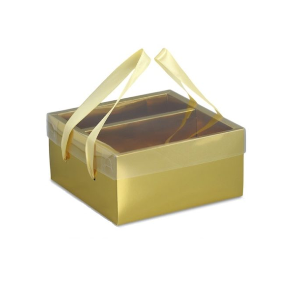 Коробка Золотая 2 секции 20*20*10 см