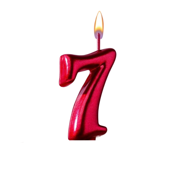 Свеча Рубиновая Цифра 7