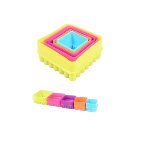 Набор вырубок Квадрат 5 шт (пластик)