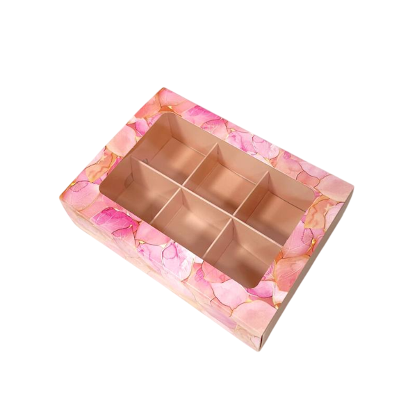 Коробка 6 конфет Розовые лепестки