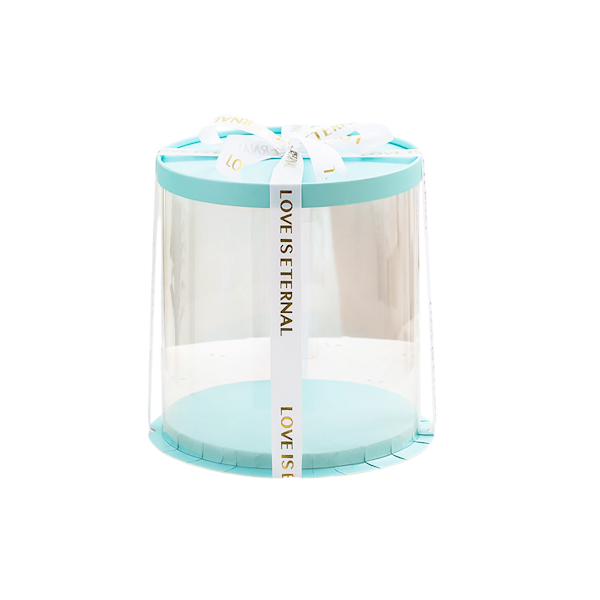 Коробка Цилиндр БИРЮЗОВЫЙ 22*15см (низкий)