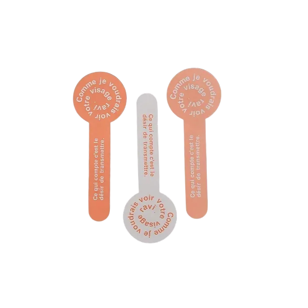 Наклейки HAND MADE полоски персиковые