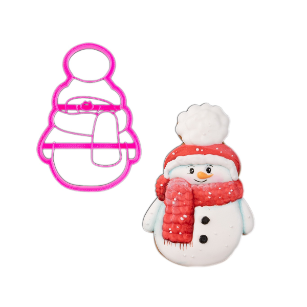 Вырубка пластиковая "Снеговик" 10см штамп