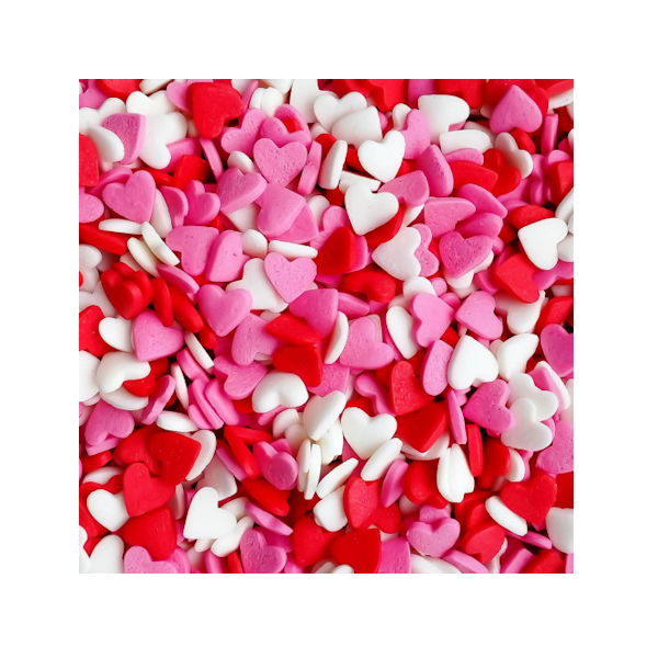 Посыпка "Сердечки красно-бело-розовые" 50 гр
