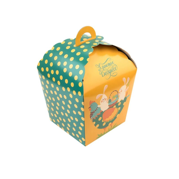 Коробка кулич "Пасхальная курочка" 17-17-26см