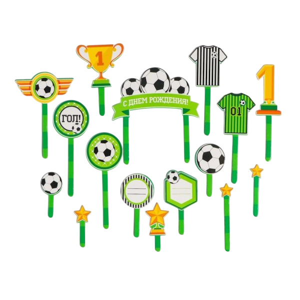 Набор топперов С Днём Рождения! Футболист