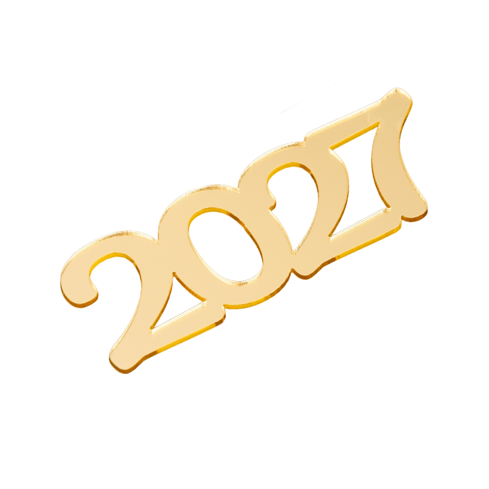 Топпер 2027 золото 10*3,5см