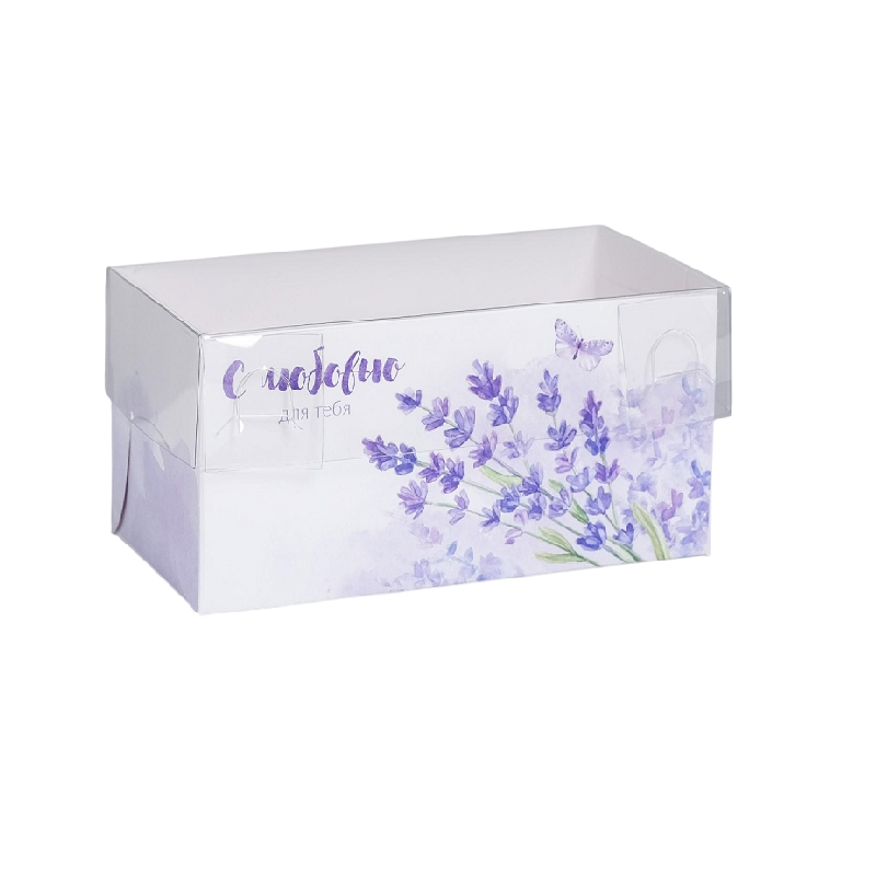 Коробка 2 капкейка Лаванда (С любовью)