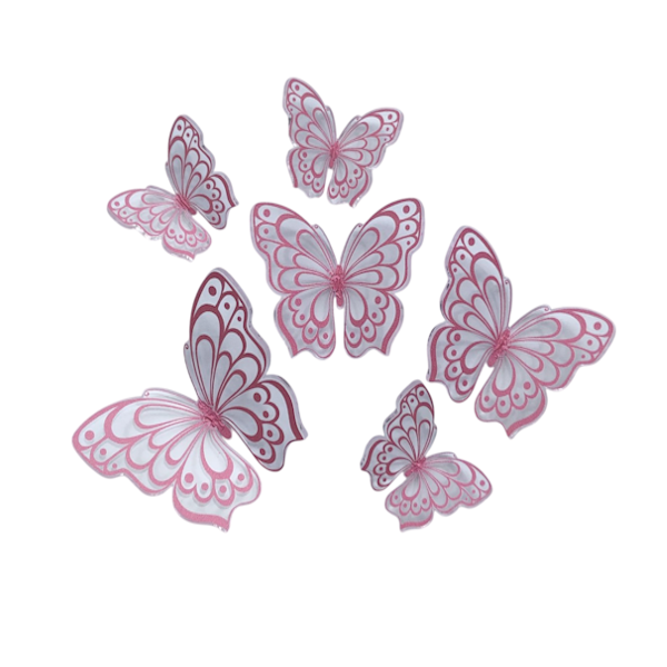 Набор топперов Бабочки Розовые 6 шт (зн62)