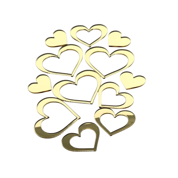 Набор топперов Сердца золотые 12шт (зн008)