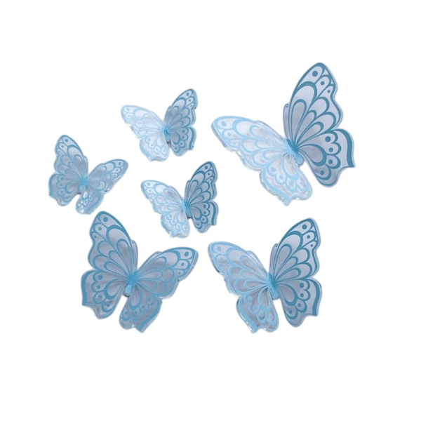Набор топперов Бабочки Голубые 6шт (зн62)