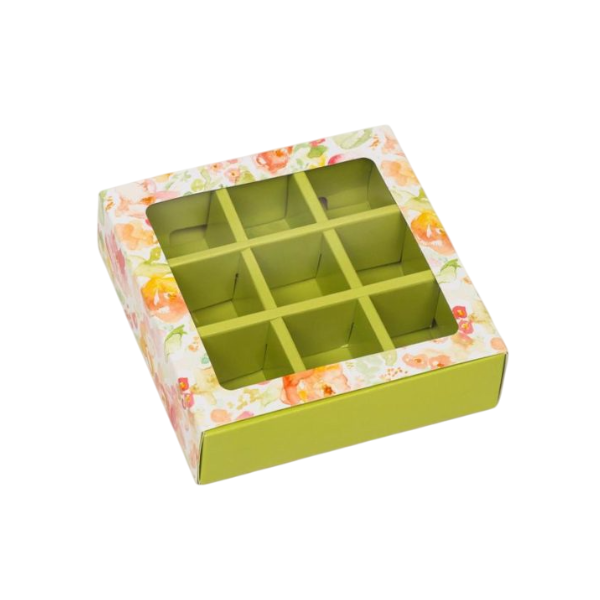 Коробка 9 конфет Весна Зелёная 1 шт