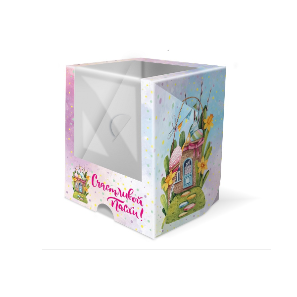 Коробка 1 куличик "Пасхальный домик"