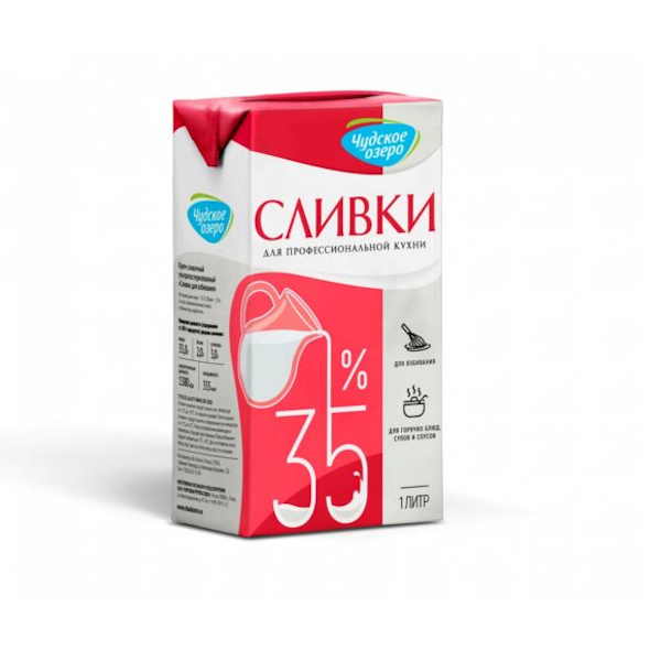 Сливки натуральные Чудское озеро 35% 1 л
