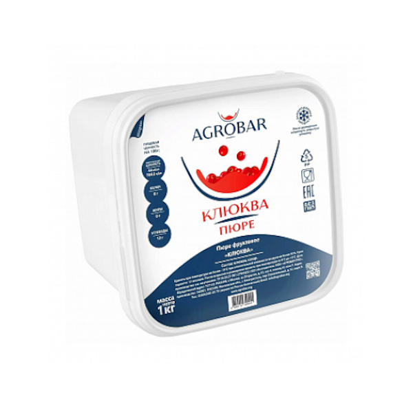 Пюре замороженное Клюква Агробар 1 кг