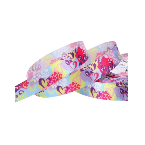 Лента атласная «Цветной леопард» 1,5см*23 м