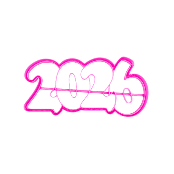 Вырубка пластиковая «2026» 15*7см