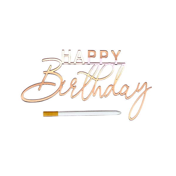 Топпер акрил медный Happy Birhday (рза171)