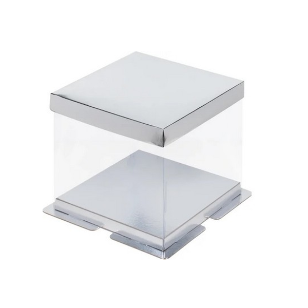 Коробка торт Серебряная ПРЕМИУМ 26*26*26см