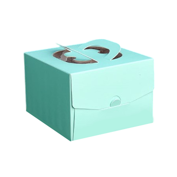 Коробка торт Мятная с ручками 26*26*15см