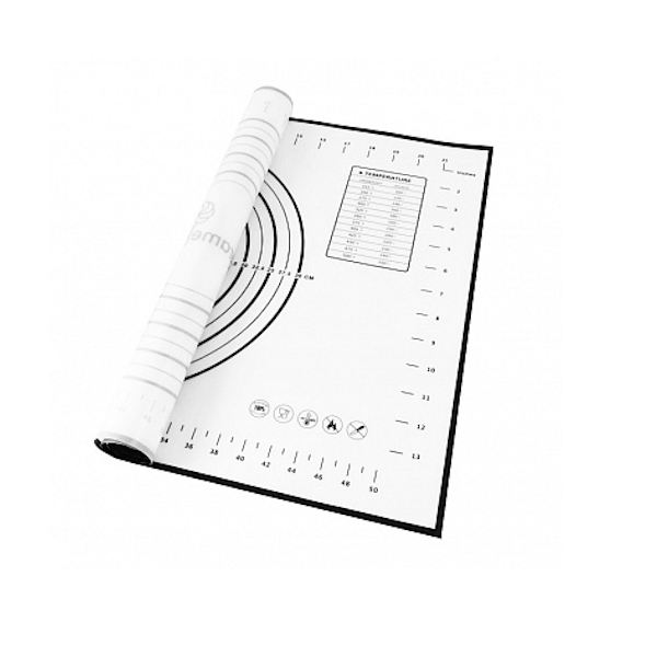 Силиконовый коврик с разметкой 60*50см (бело-чёрный)