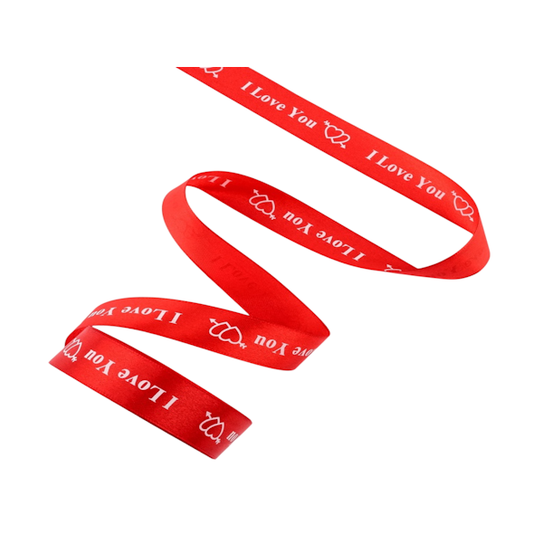 Лента атласная красная "I Love You" 2,5см х 23м