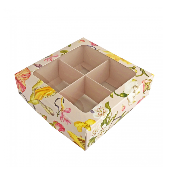 Коробка 4 конфеты Флористика