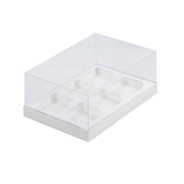 Коробка 6 капкейков Премиум Белая