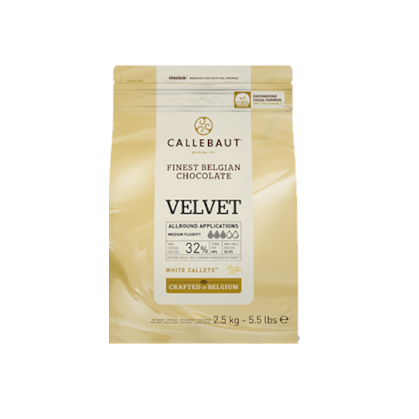 Шоколад белый Вельвет 32% 2,5 кг (упаковка)