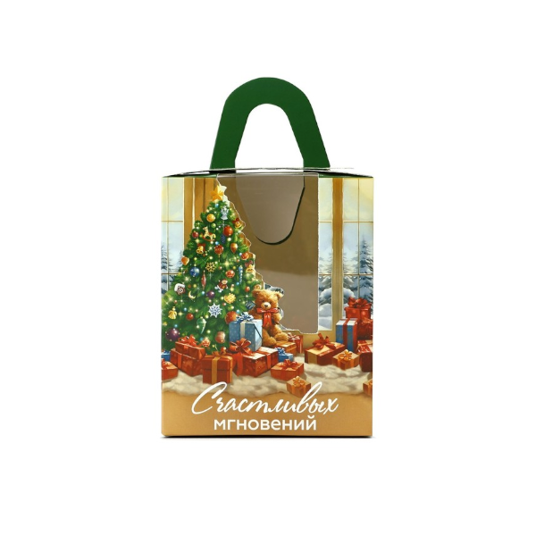 Коробка 1 капкейк Счастливых мгновений (ёлочка)