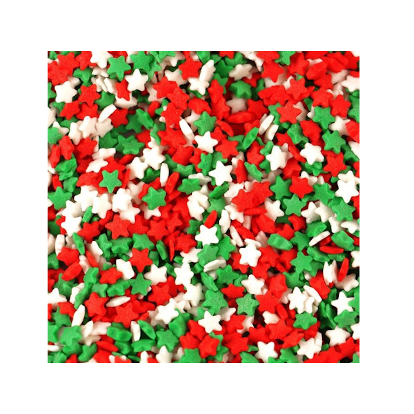 Посыпка "Звёзды красно-бело-зелёные" 50 гр