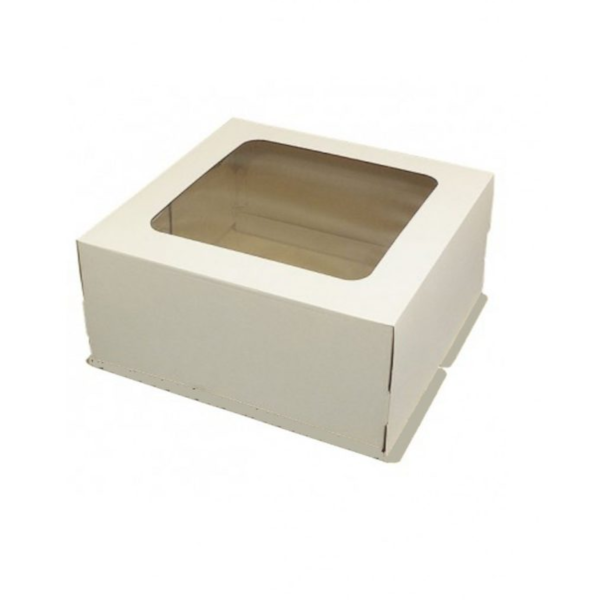 Коробка торт с окном 28-28-13 см