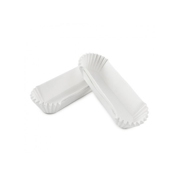 Форма бумажная эклер Белая 4*10,5*2.5 см (25шт)