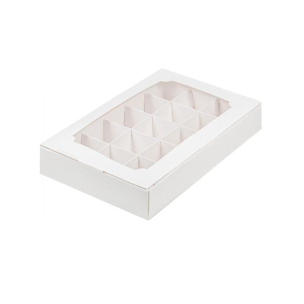 Коробка 15 конфет Белая с окном