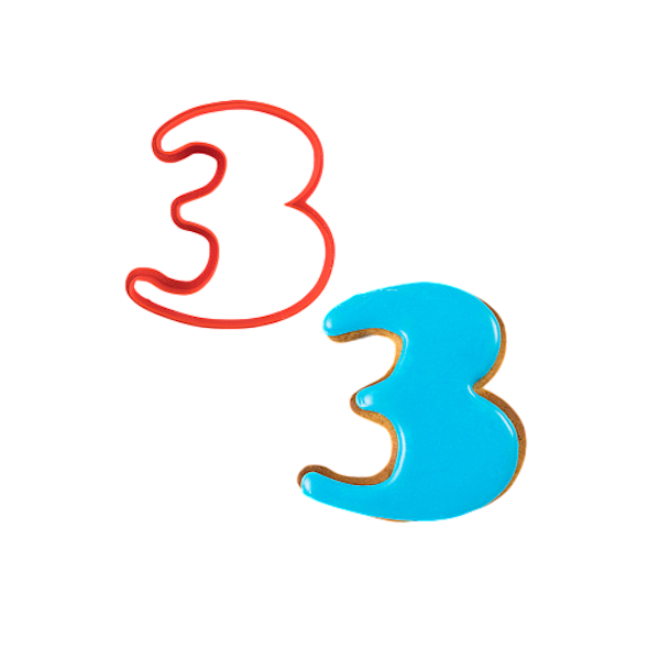 Вырубка пластиковая Цифра 3 (8 см)