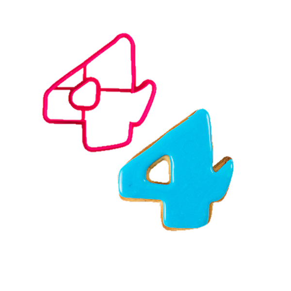 Вырубка пластиковая Цифра 4 (8 см)