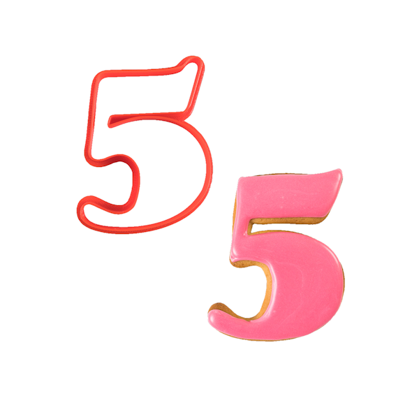 Вырубка пластиковая Цифра 5 (8 см)