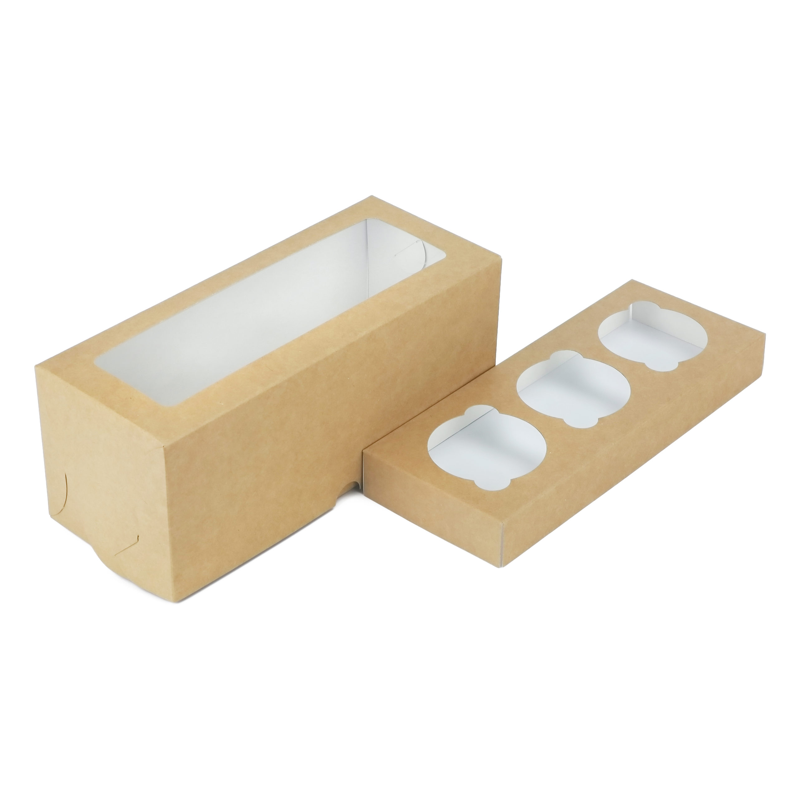 Коробка 3 капкейка КРАФТ