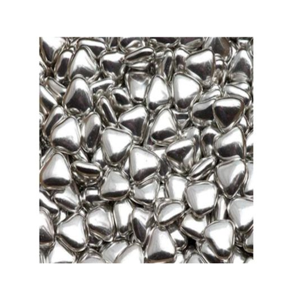 Серебряные сердца с шоколадом 50 гр