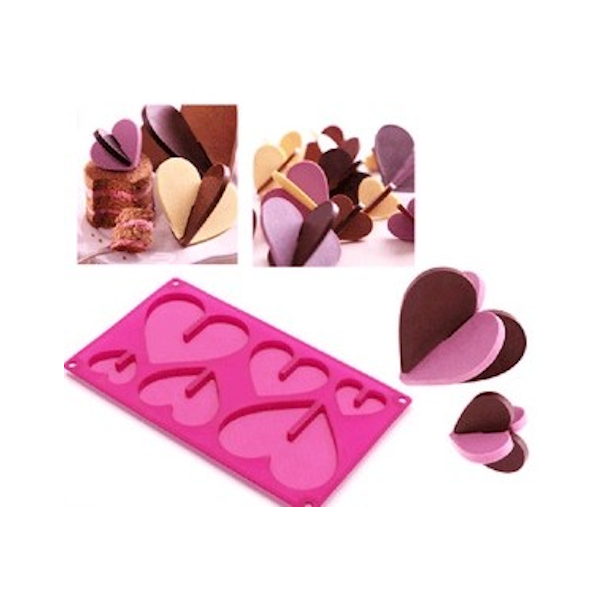 Форма силикон для шоколада Сердце 3Д