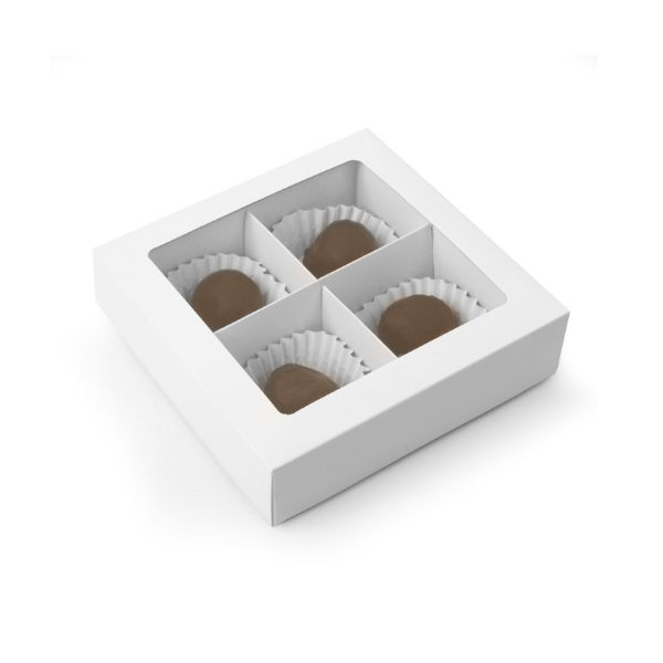 Коробка 4 конфеты БЕЛАЯ