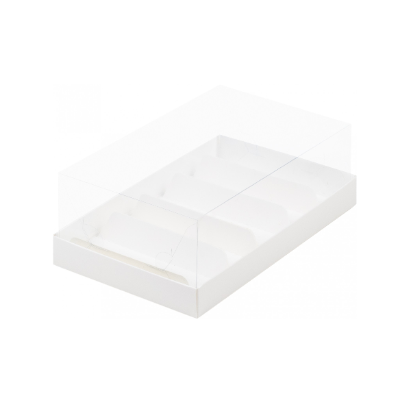 Коробка 5 пирожных с куполом 22-13,5-7см