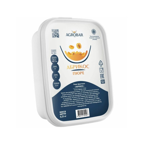 Пюре замороженное Абрикос Агробар 250 гр.