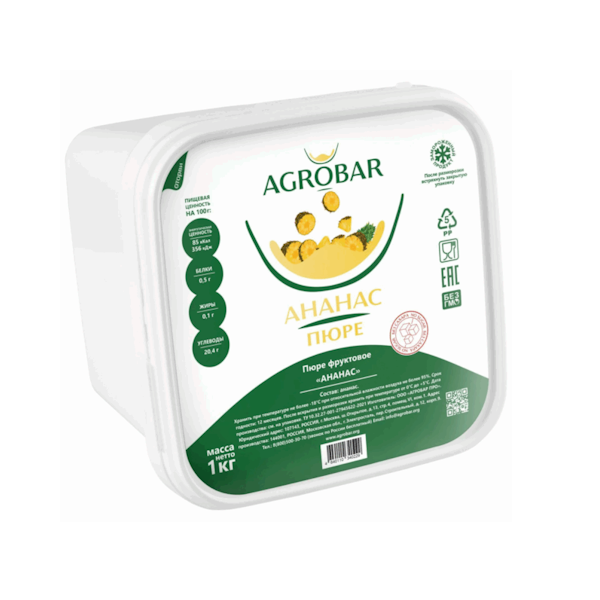 Пюре замороженное Ананас Агробар 1 кг
