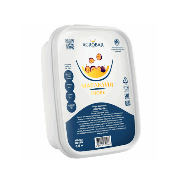 Пюре замороженное Маракуйя Агробар 250 гр.
