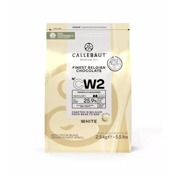 Шоколад белый 25,9% Callebaut, 2.5кг