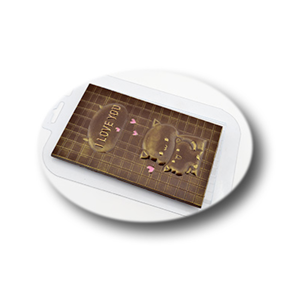 Форма пластик для шоко плитки Люблю Котятки