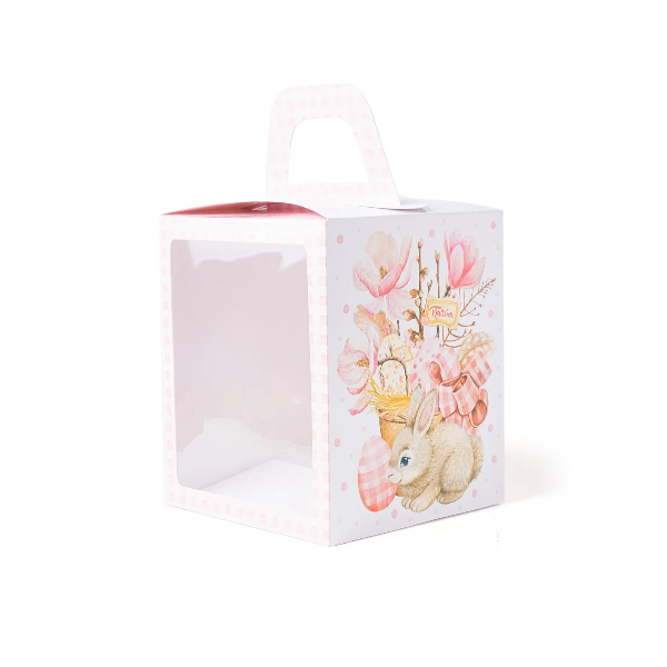 Коробка кулич "Пасхальный букет" 15*15*18см