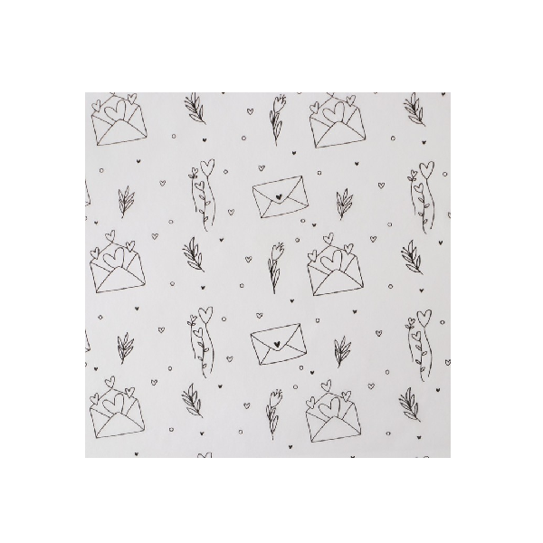 Бумага Тишью Конверт с любовью 50 х 70 см (лист)