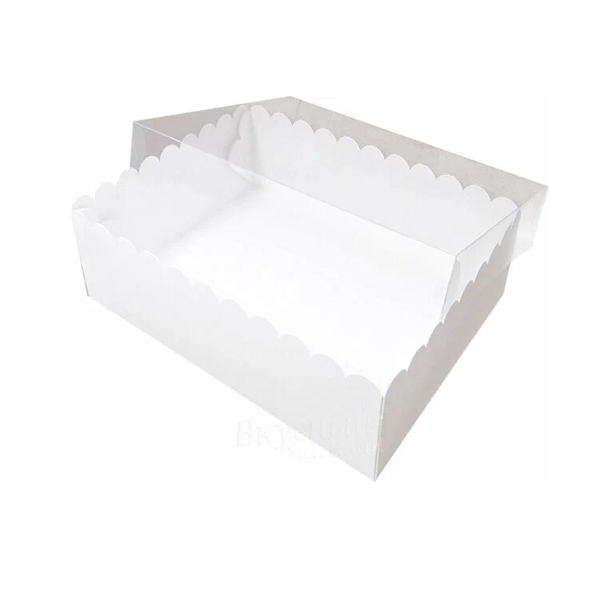 Коробка с прозрачной крышкой 265-265-100 мм (ажурный край)